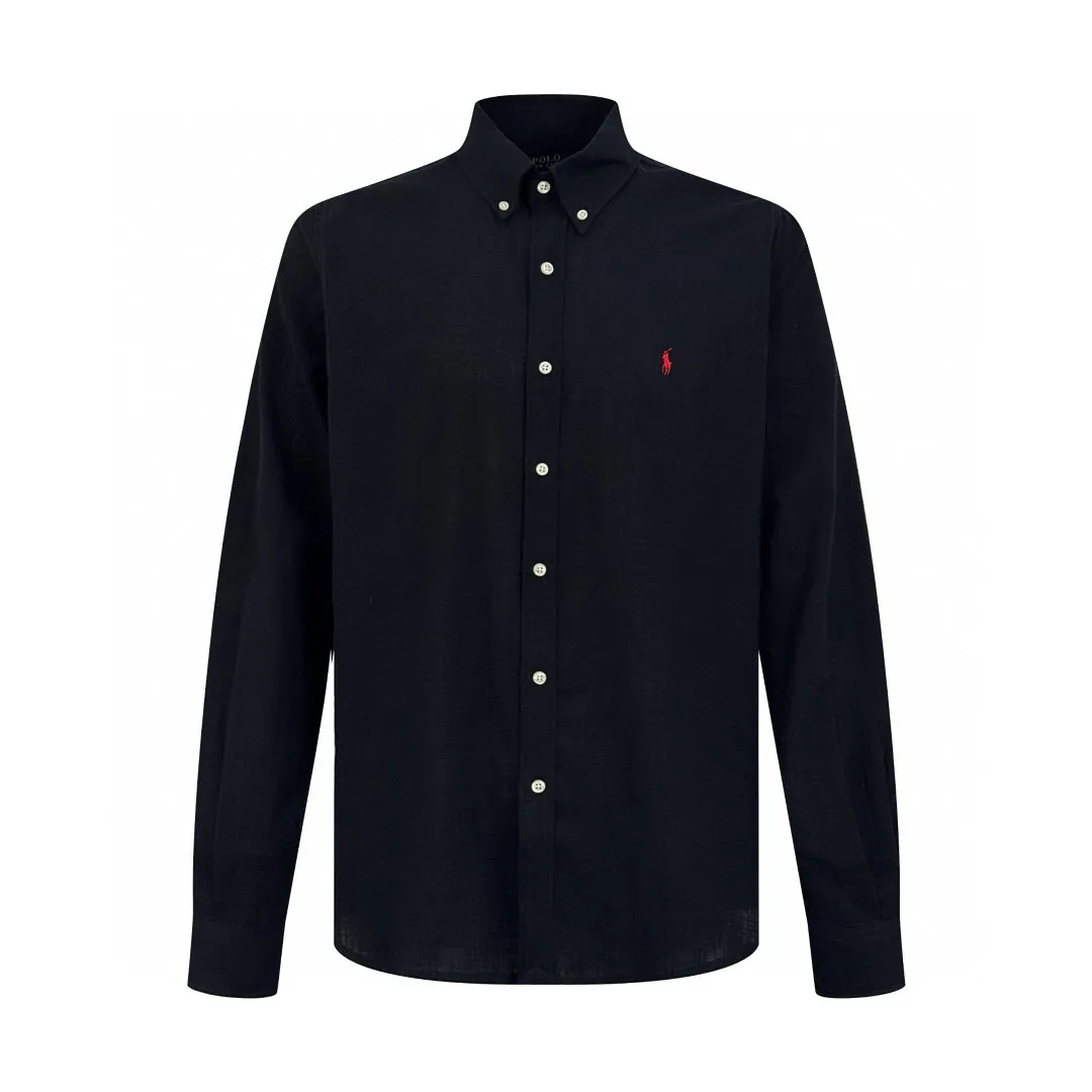 P420 Ralph Lauren/Ralph Lauren classic logo embroidered linen shirt [ready in stock] S M L XL